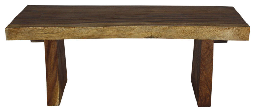 Haussmann Wood Natural Edge Bench 48 in x 18 x 18 in H KD Oak Oil