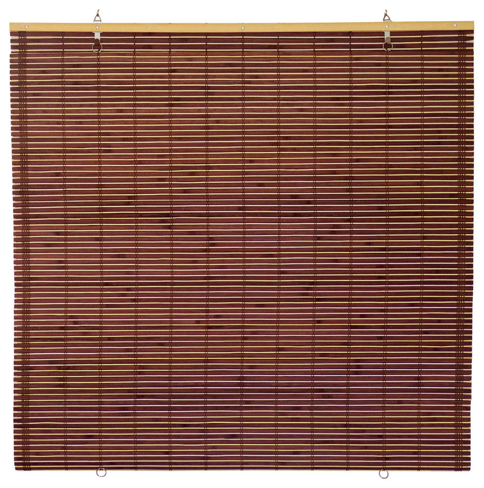 Bamboo Cordless Window Shade, Mahogany, 48" W
