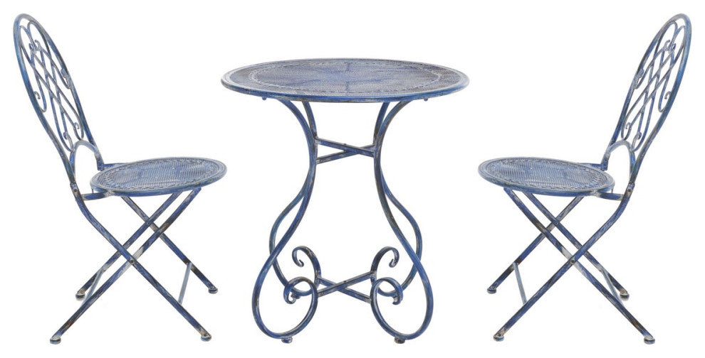 Safavieh Adriel 3Pc Bistro Set, Mossy Blue