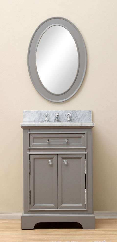 Derby Cashmere Bathroom Vanity, 24" Wide, No Mirror, No Faucet