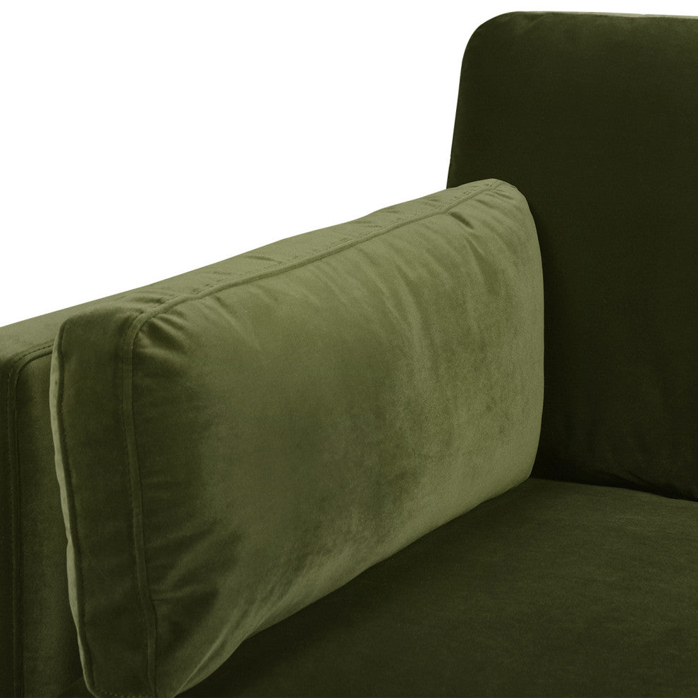 Knox 36" Modern Farmhouse Arm Chair, Olive Green Performance Velvet