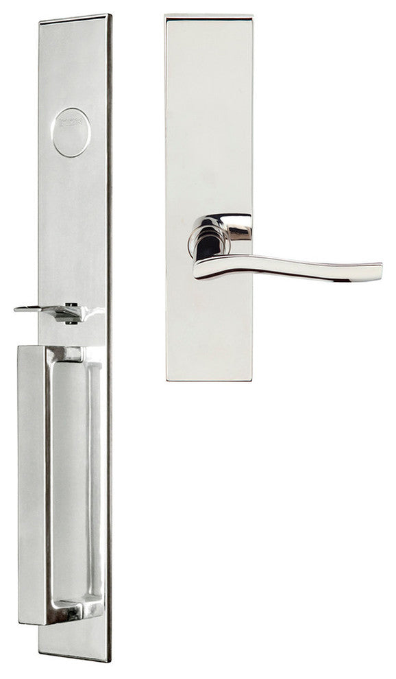 Waterfall Lever, Mortise Dummy Handleset, Right Hand, Polished Stainless Steel