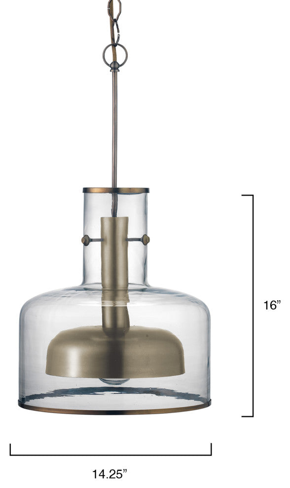 Clyde Glass 1-Light Metal and Glass Pendant