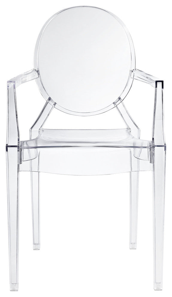 Modern Contemporary Kitchen Dining Armchair Clear, Outdoor or Indoor