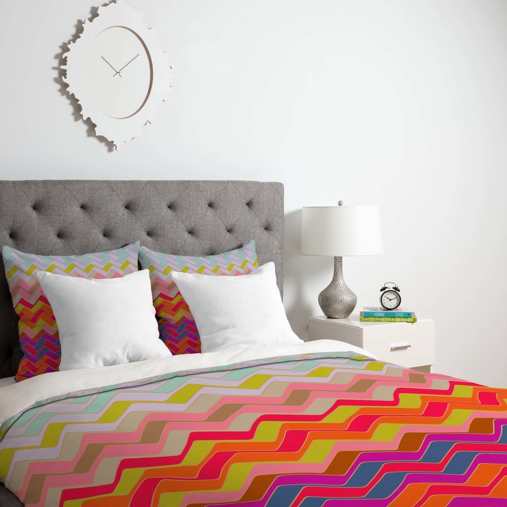 Deny Designs Sharon Turner Geo Chevron Duvet Cover - Lightweight