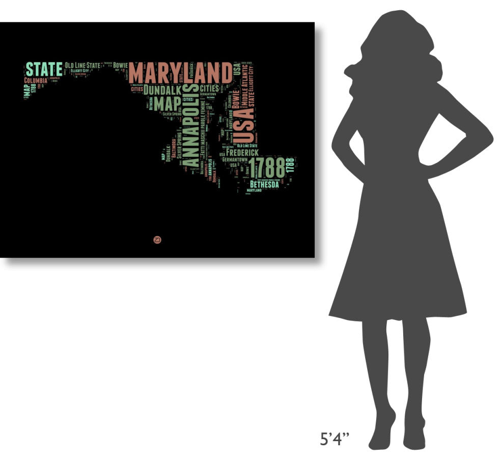 "Maryland Word Cloud 1" Fine Art Print