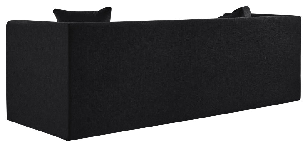 Everett Upholstered Sofa, Black, Chenille Fabric