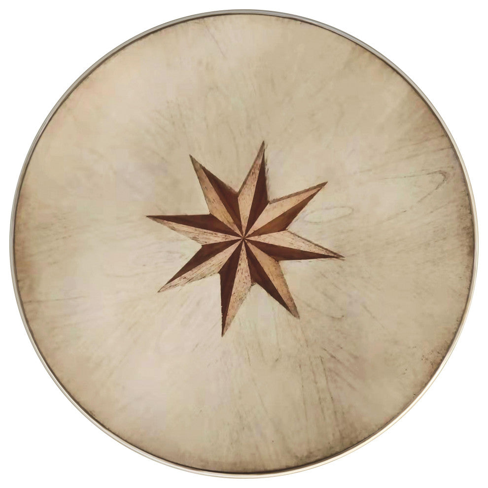 Isla Olive Ash Burl Accent Table, Beige