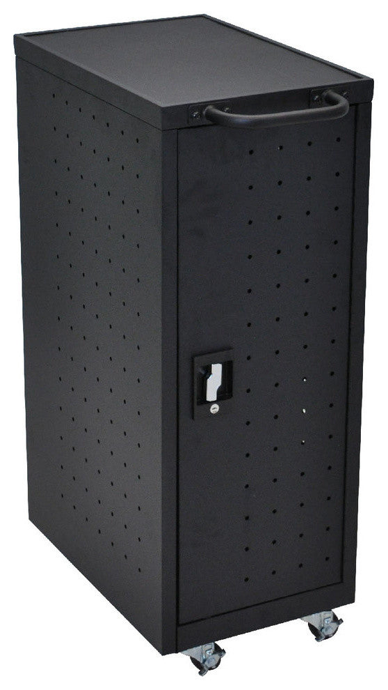 Luxor Black 12 Chromebook Charging Cart Includes Electrical Outlets