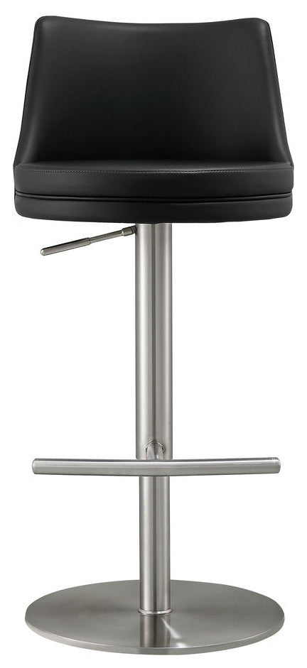 Reagan Black and Silver Adjustable Stool