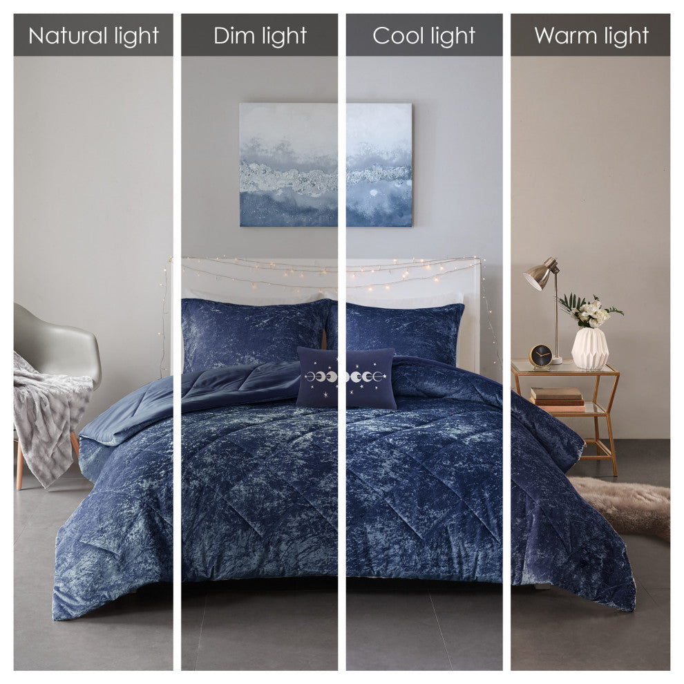 Intelligent Design Felicia Crushed Velvet 4-Piece Comforter Set