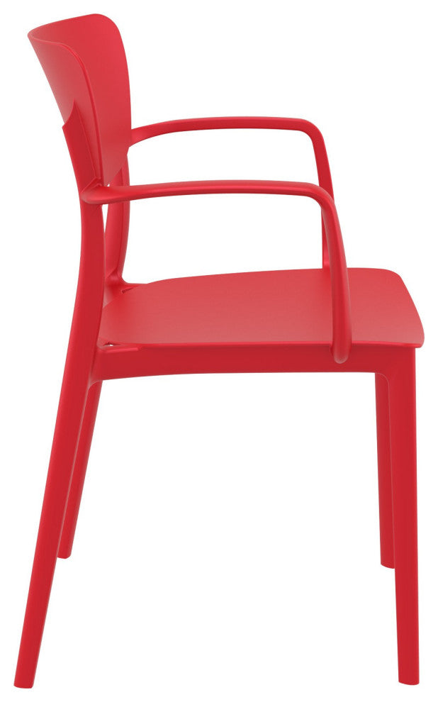 Lisa Outdoor Dining Arm Chair, Set of 2, Red