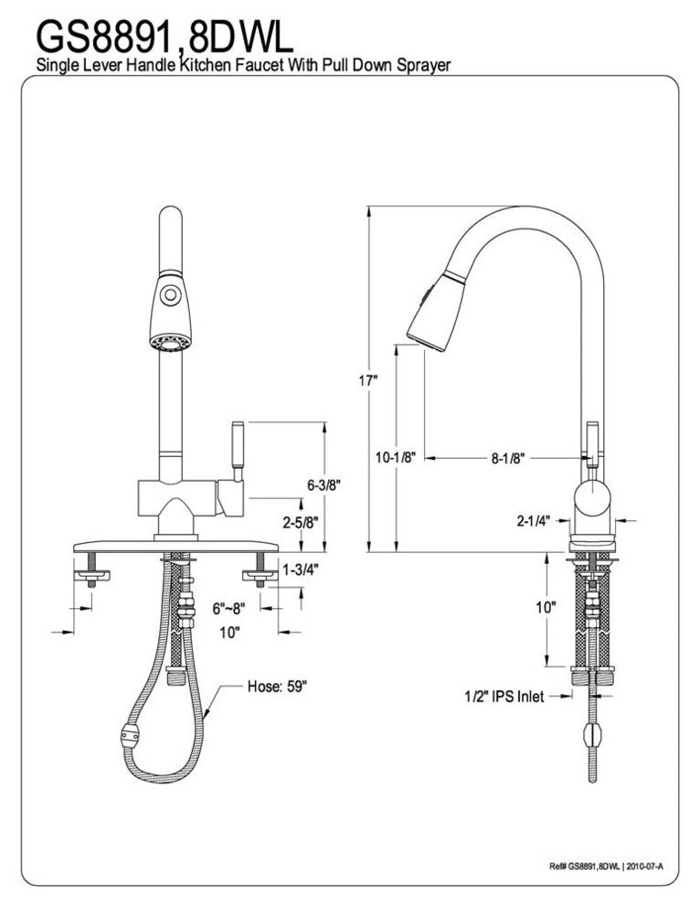 Gourmetier Single Handle Pull-Down Spray Kitchen Faucet Chrome GS8891DWL