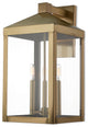 3 Light Outdoor Wall Lantern, Antique Brass
