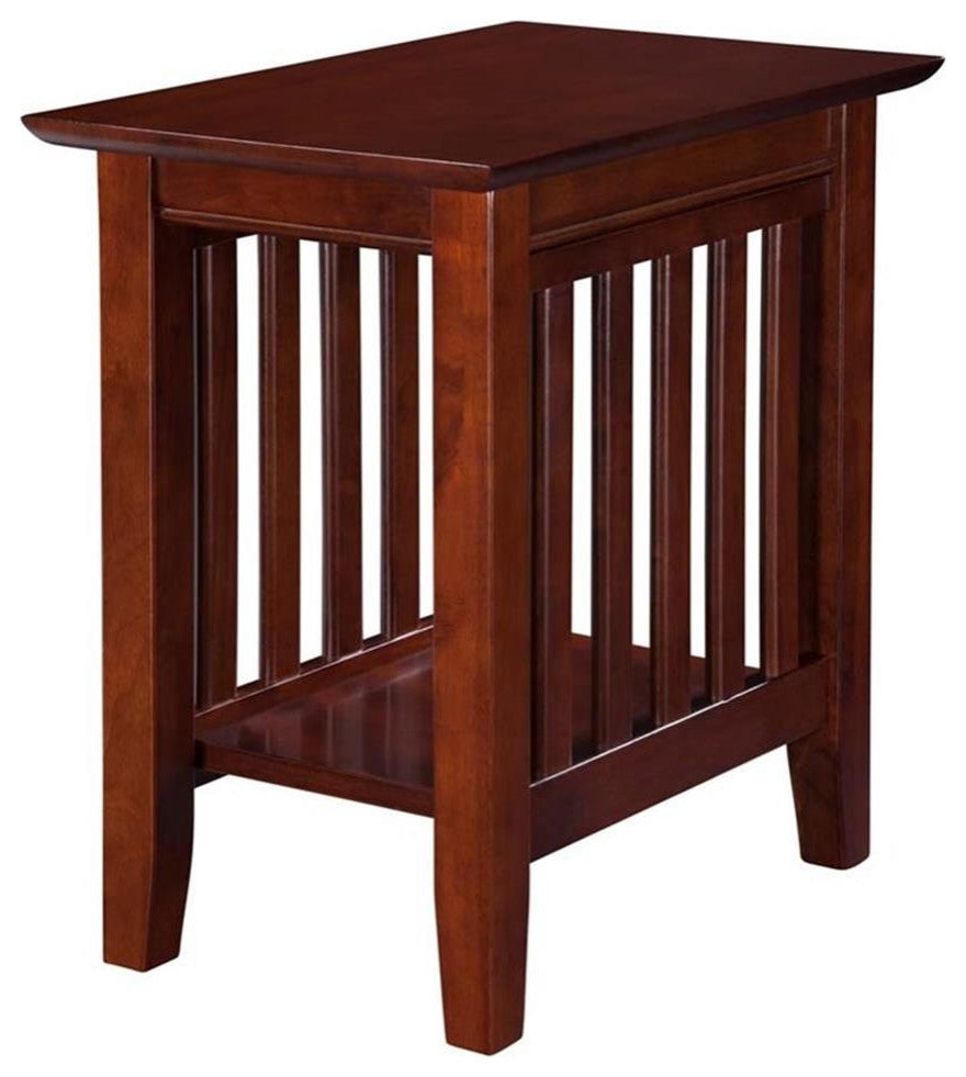 AFI Mission Solid Wood Chair Side Contemporary Table in Walnut