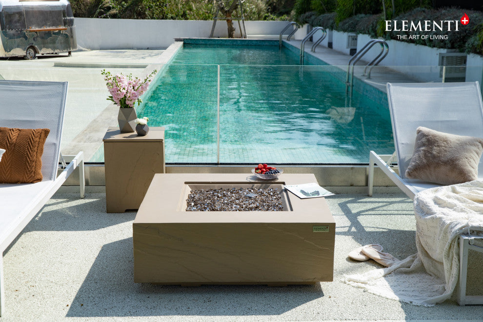 Uluru Square Sunlight Yellow Concrete 40" Propane Fire Table