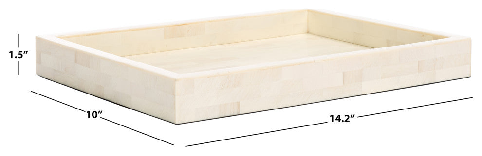 Safavieh Sabi Tray, Antique Ivory/Faux Bone