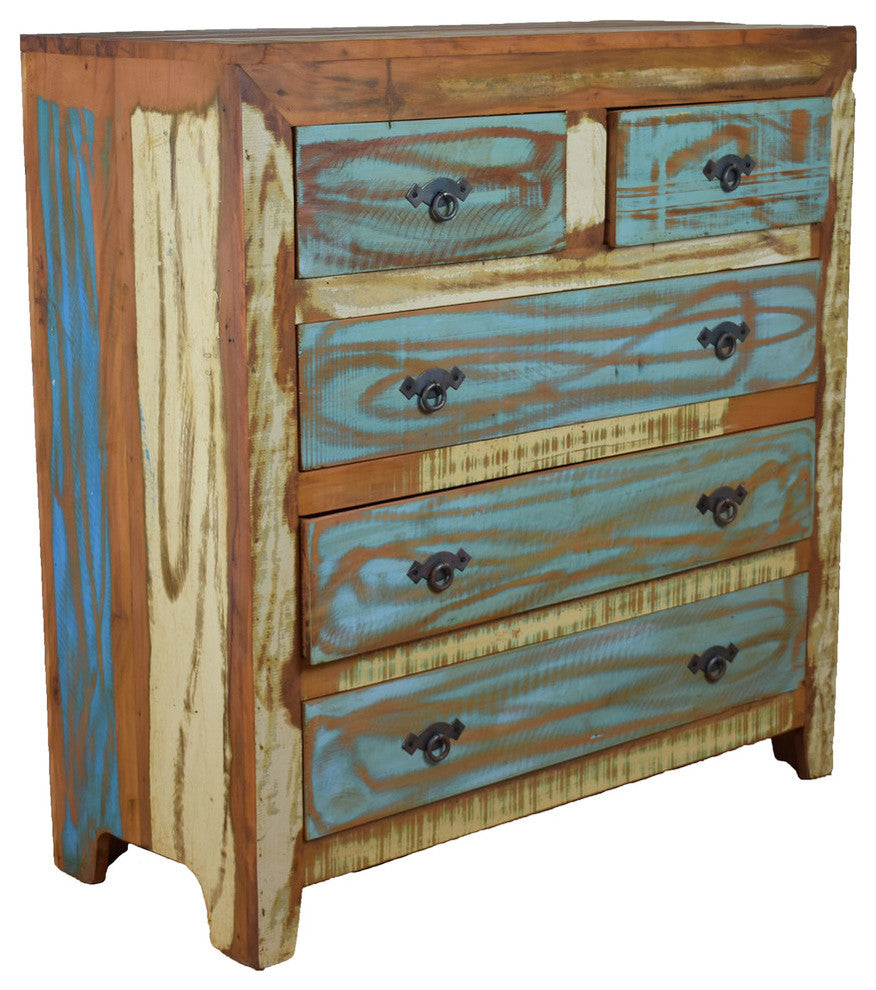5 Drawer Reclaimed Peroba Wood Handmade Eco-Friendly Dresser