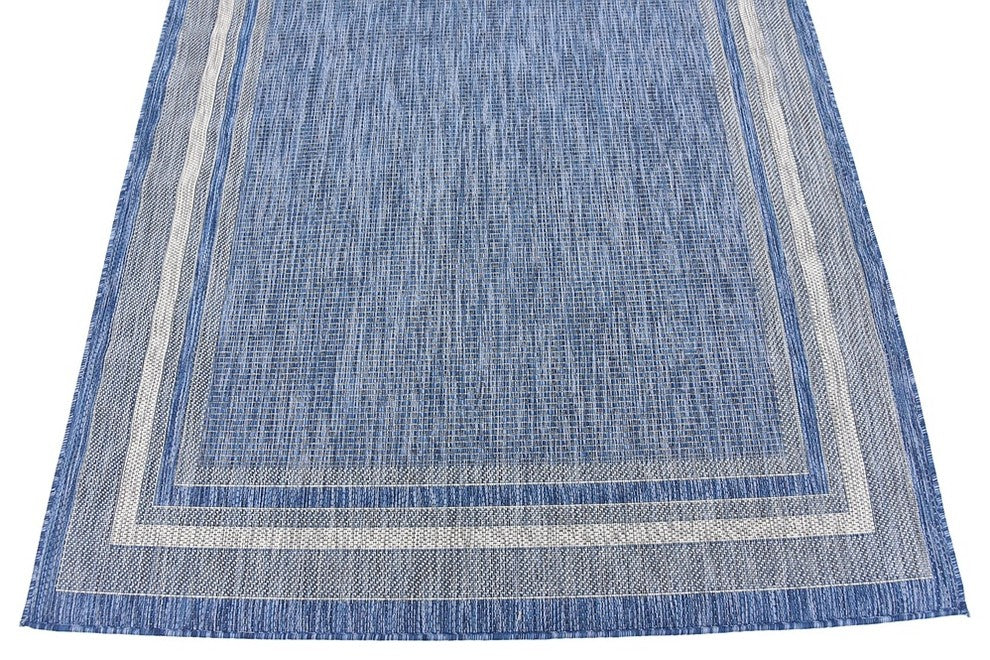 Unique Loom Blue Soft Border Outdoor 5' 0 x 8' 0 Area Rug