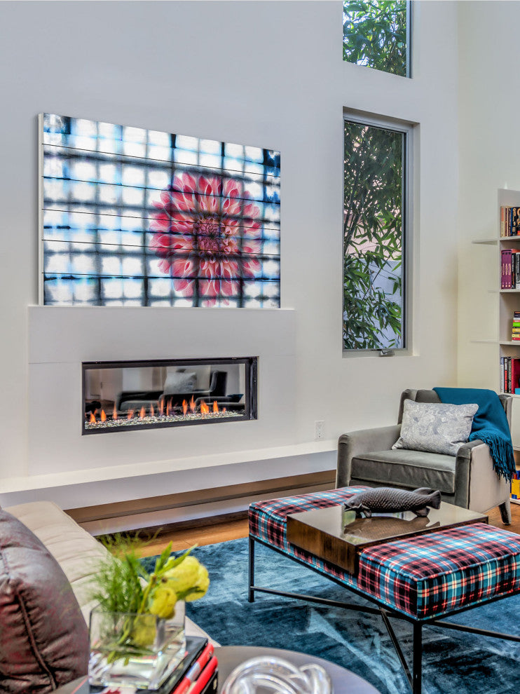 "Caged Peony" Print on White Wood, 45"x30"