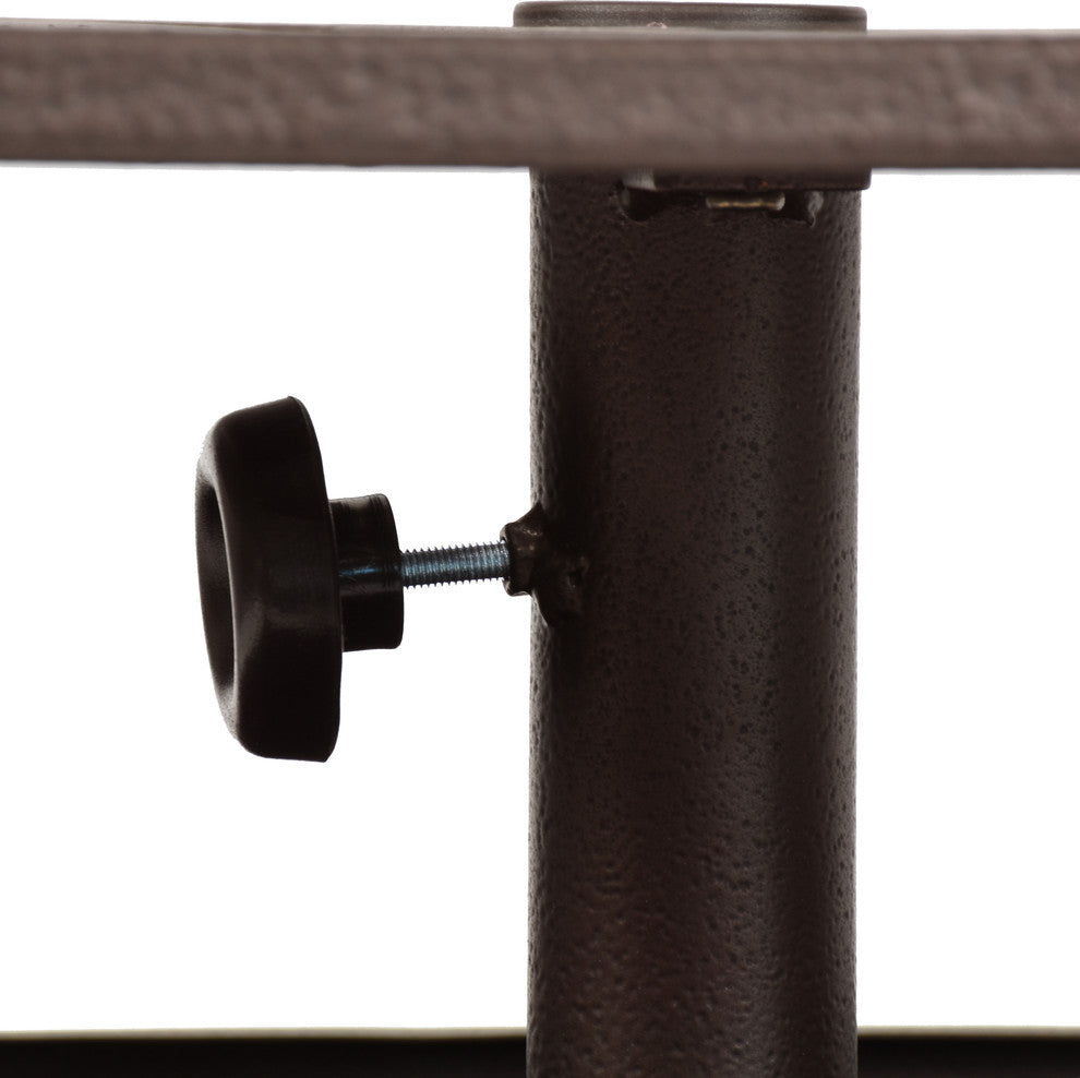 Sunmaster Aluminum Square Side Table With Umbrella Stand, Bronze