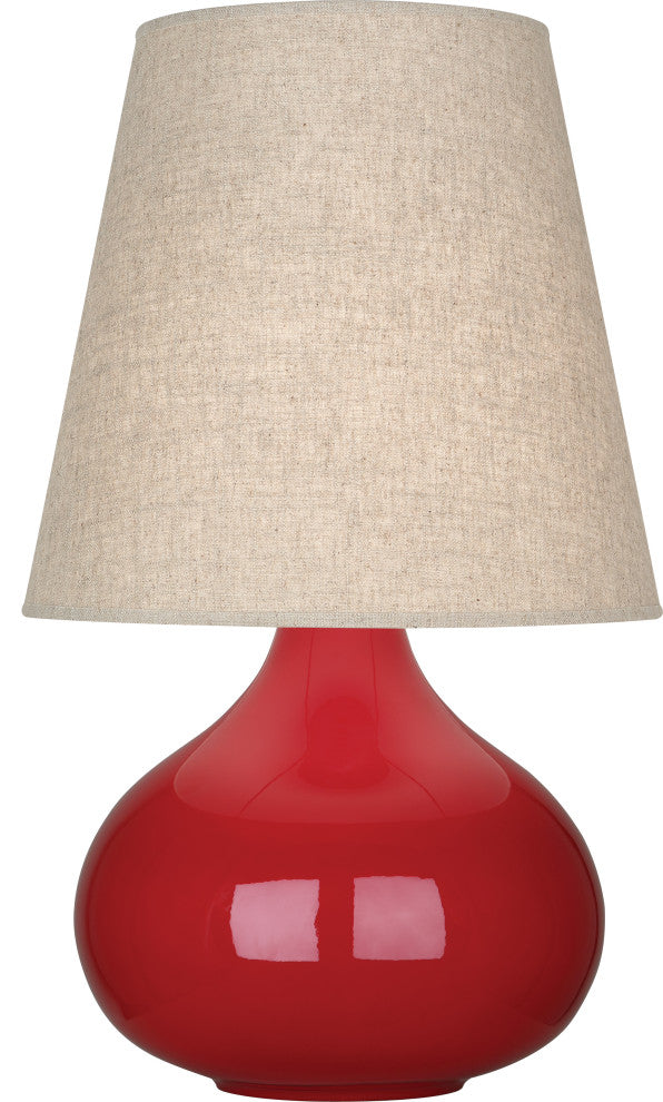 June Accent Lamp, Buff, Ruby Red