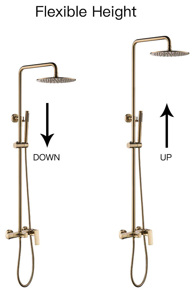 Rain Shower System with Tub Spout and High Pressure 10" Rain Shower Head RB0880