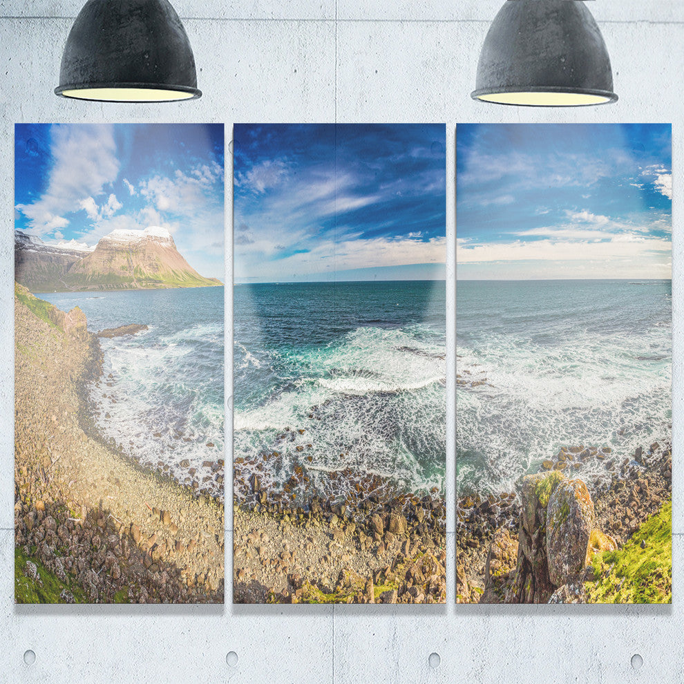 "Arctic Sea and Coastline Panorama" Metal Wall Art, 3 Panels, 36"x28"