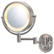 Jerdon HL65N 8" Two-Sided Swivel Halo Light Wall Mount Mirror, 5x Magnification,