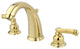 Kingston Brass Widespread Bathroom Faucet With Retail Pop-Up, Polished Brass