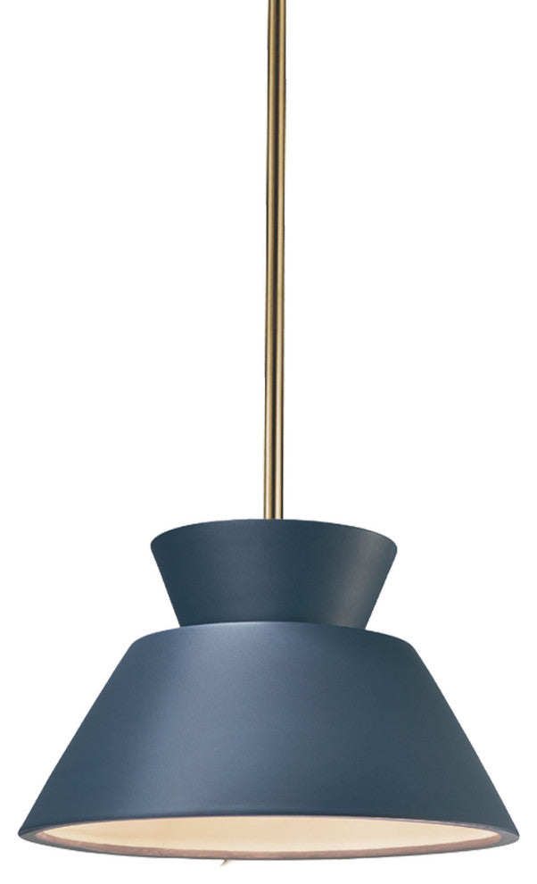 Trapezoid 1-Light Pendant, Midnight Sky, Antique Brass, Integrated LED