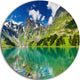 Bright Day Mountain Lake, Photography Large Disc Metal Wall Art, 11"