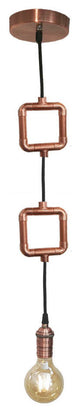 Geometric Squares Copper Pipe Single Pendant Light