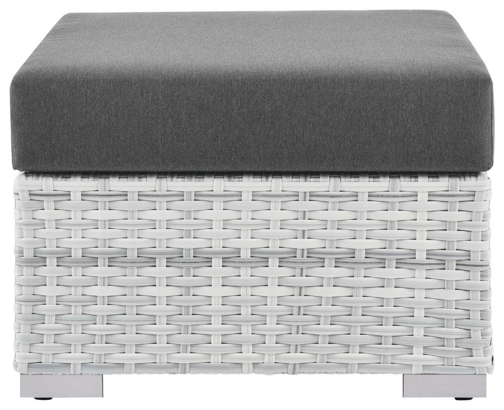 Convene Outdoor Patio Ottoman Light Gray Charcoal