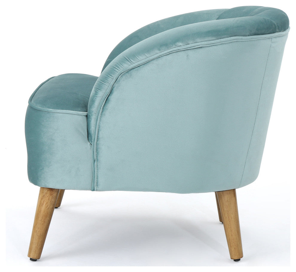 GDF Studio Scarlett Modern New Velvet Club Chair, Seafoam Blue