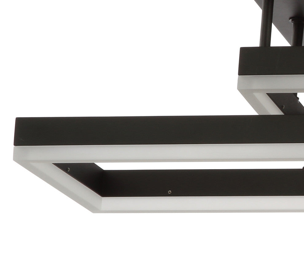 Turing 28" Geometric Integrated LED Metal Flush Mount, Black