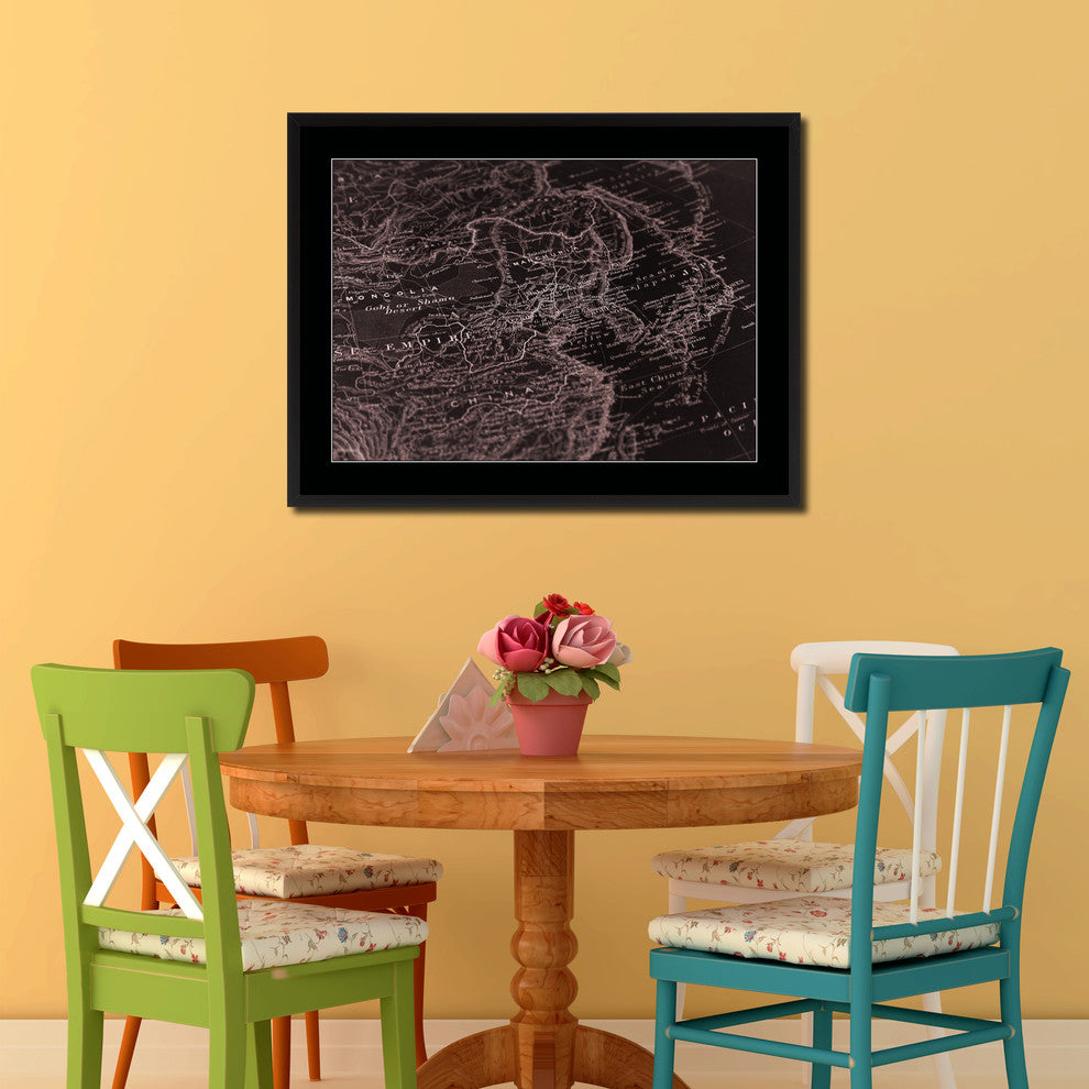 Europe Asia Vintage Vivid Sepia Map Canvas, 16"x21"