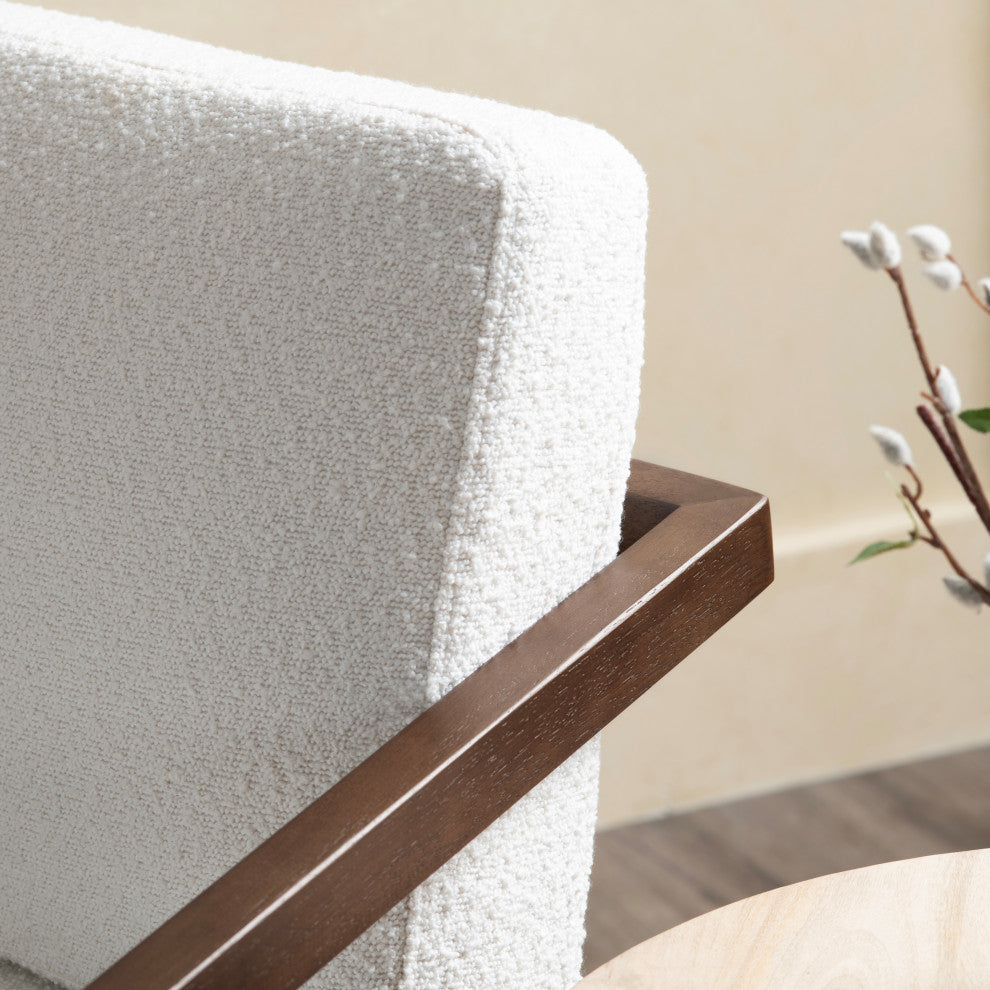 White Upholstered Accent Chair