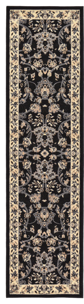 Unique Loom Black Washington Sialk Hill 2' 2 x 8' 2 Runner Rug