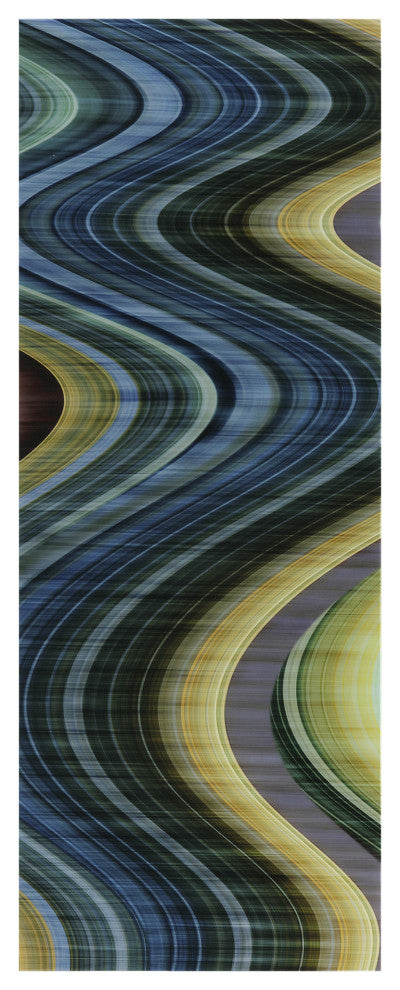 "Rumba 2" Abstract Wall Art on Frameless Free Floating Tempered Glass 63x24