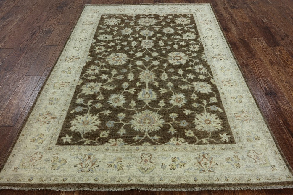 Oriental Peshawar Hand Knotted Oushak Style Area Rug 5'x7', MC517
