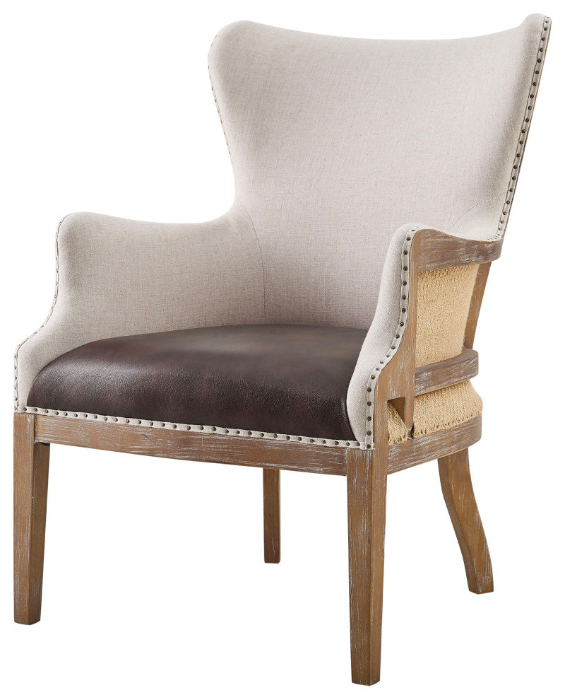 George Two Tone Wingback Accent Chair