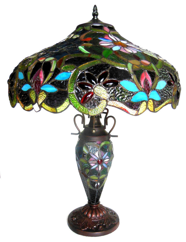 Leslie Victorian 3-Light Double Lit Table Lamp