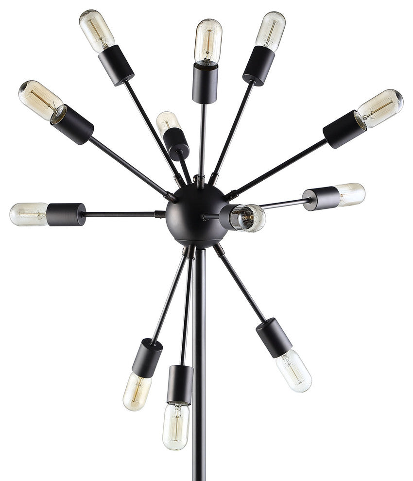 Modern Urban Contemporary Floor Lamp, Black Steel