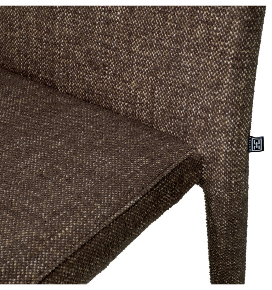 Fabric Covered Dining Chairs, Set of 2, Eichholtz Leiza, Brown