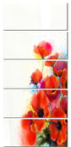 "Bunch of Watercolor Poppy Flowers" Flower Wall Art, 5 Panels, 28"x60"