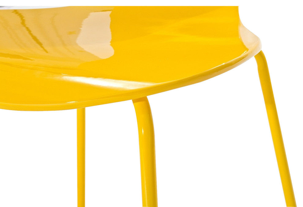 Modern Contemporary Kitchen Wood Dining Side Chair Yellow