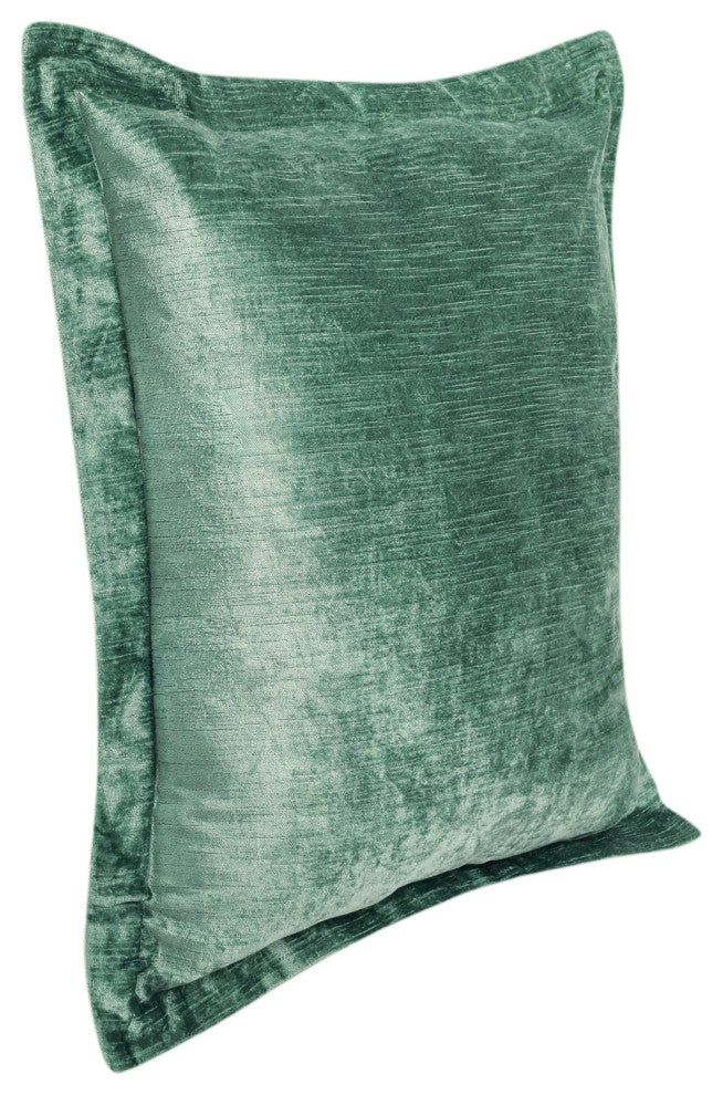Bryce Velvet 22" Square Throw Pillow, Green