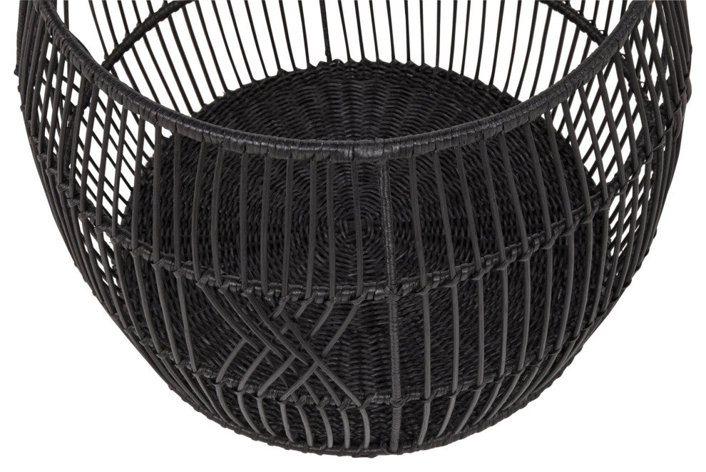 Sumatra Rattan Floor Storage Basket, Black