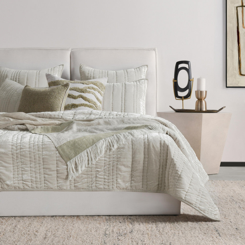 Passage 22" Belgian Linen Blend Throw Pillow by Kosas Home, Wheat Green